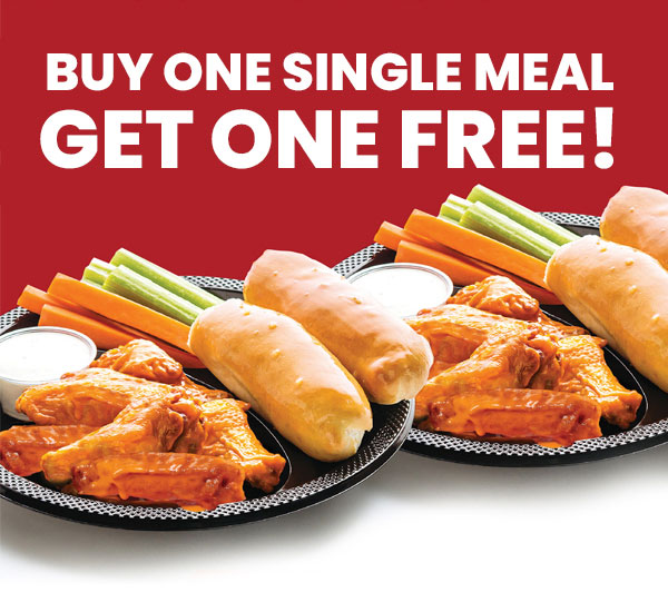 Buy One Single Meal, Get ONe Free!